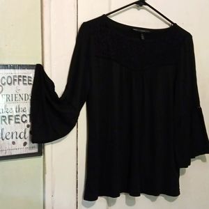 White House Black Market Blouse. Women Sm, Black EUC